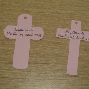 Étiquettes croix pour contenants à dragées, baptême, communion
