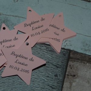 Étiquettes étoiles personnalisable pour dragées baptême,anniversaire, mariage, baptême, communion